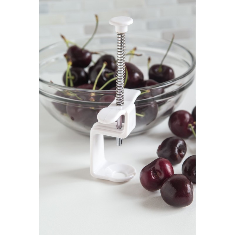 Fox Run Cherry and Olive Pitter, Plastic and Stainless Steel,White