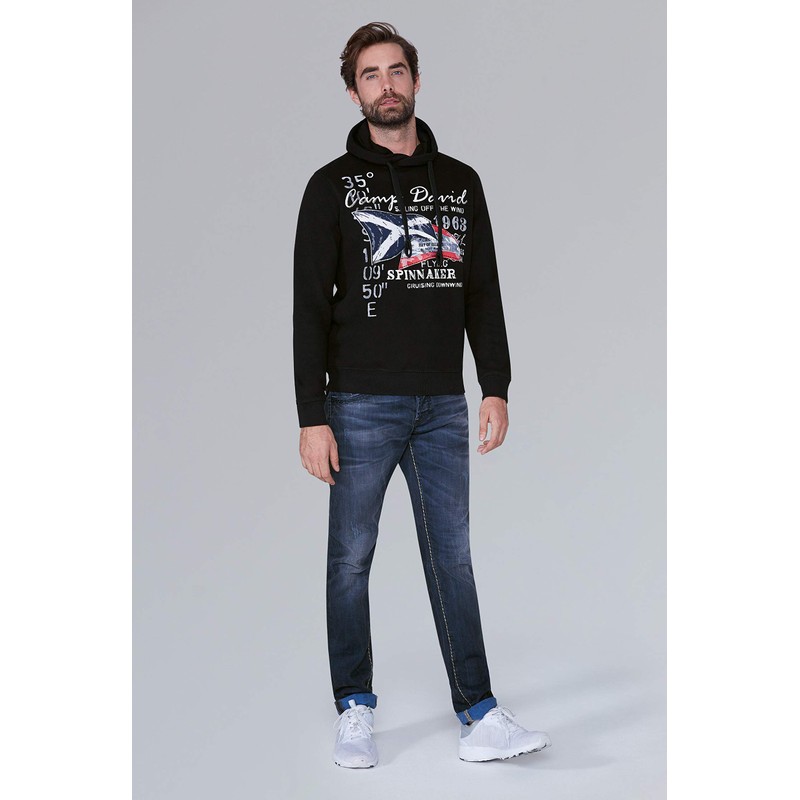 Camp David Men's Hooded Sweatshirt with Sailing Print - Casual