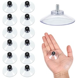 QfwdfcTrenz 12pcs Suction Cup, 40mm Glass Suction Pads Clear Rubber Sucker Pads with Screws Suctions Holder Without Hooks for Home Kitchen Bathroom Window Glass Door Car Shade