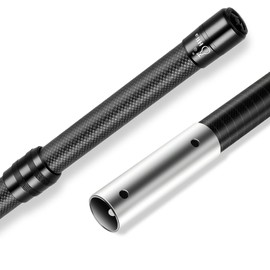 Hliay Pool Pole Carbon Fiber, Premium12FT Pool Pole Telescopic 3.7 to 12 FT, Adjustable 4 Piece Extendable Pool Cleaning Pole, Professional Pool Pole fit for Brushes, Vacuum, Nets, Skimmers