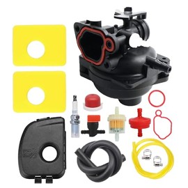 Hippotech 799583 Carburetor Replacement for Briggs Stratton 593261 595656 591979 591160 Replace 09P602 08P502 300E 450E 500E 550EX 600E Series Lawn mower Engines, 595660 Air Cover 799579 Air Cleaner