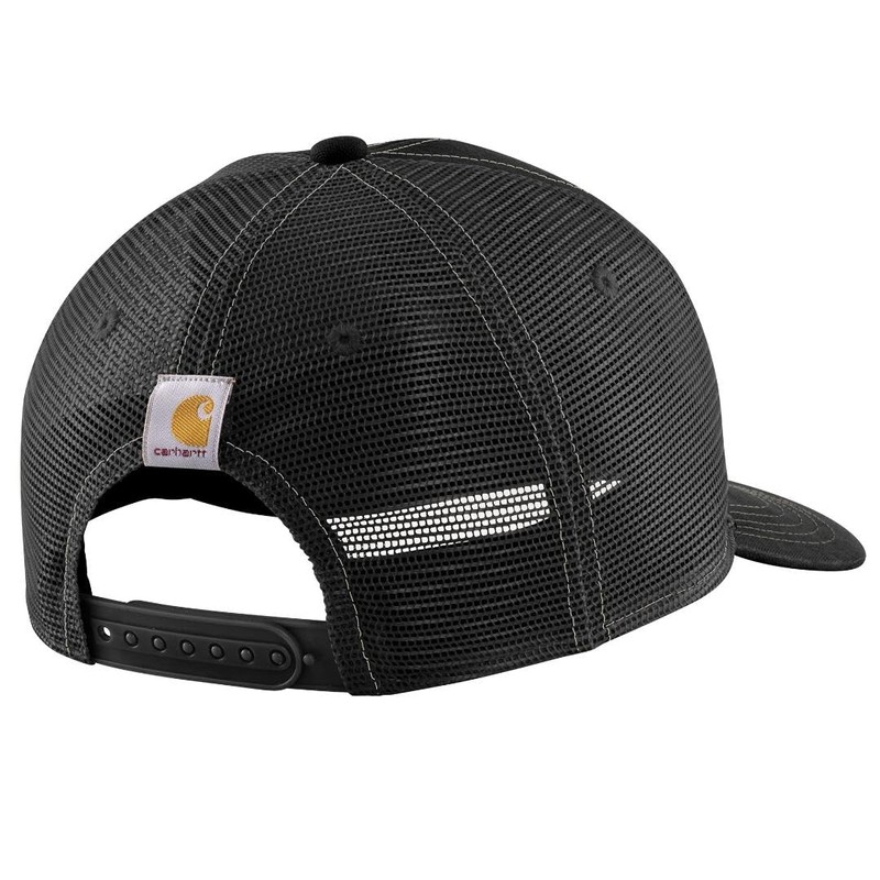 Carhartt Men's Canvas Mesh-Back Workwear Patch Cap, Black, One Size
