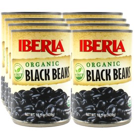 Iberia Organic Black Beans, 15.5 oz (Pack of 8)