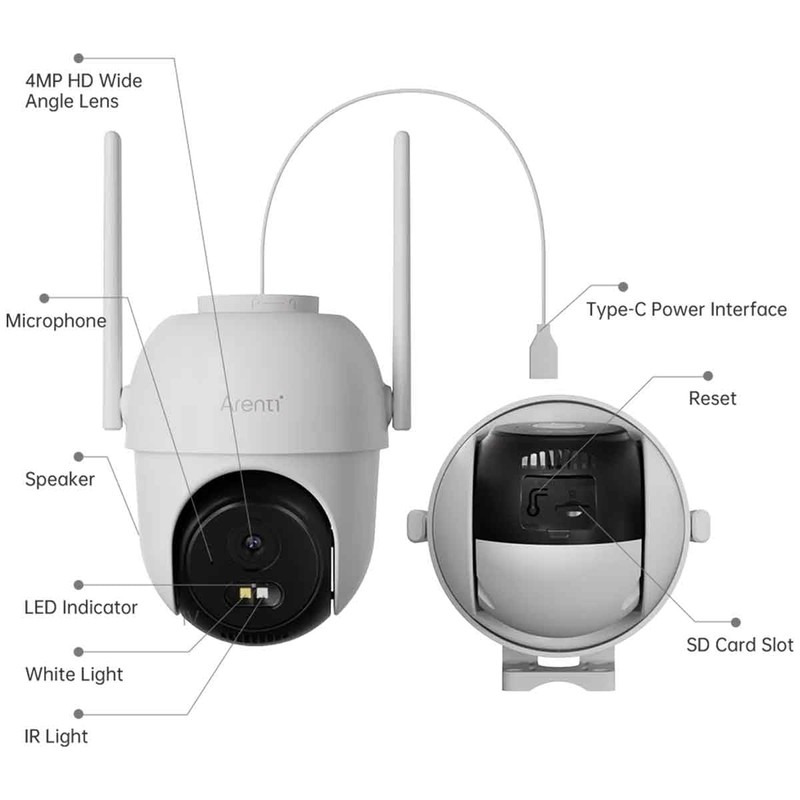 ARENTI OP1 4MP Dual Band WiFi Dome Security Camera with