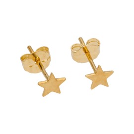 9ct Gold Flat Star Stud Earrings, Yellow Gold