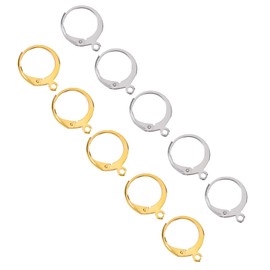 UNICRAFTALE 40pcs 2 Color Stainless Steel Leverback Earring Findings,Round Earring Accessories Mixed, Hypoallergenic Ring Earring Set for Women Men