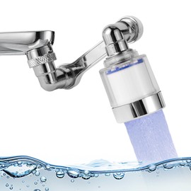 TGuidHand 1440° Sink Faucet Aerator Extension Swivel Faucet Extender for Toddlers, 2 Sprayer Modes Bathroom Kitchen Head Replacement Smart Tap Attachment with Filter for Face Washing