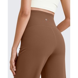 G4Free Maternity Yoga Pants Over The Bump Pregnancy Sweatpants Lounge Dress Pants Stretchy Loose Casual Work Pants (Dark Coffee,M,28")