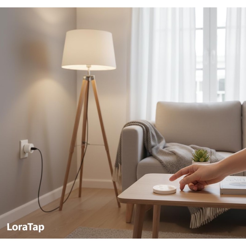 LoraTap Mini Remote Control Outlet Plug Adapter, 656ft Range Wireless