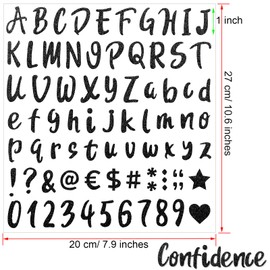 Tsmollyu 1600 Pieces 20 Sheets Letters Stickers Self Adhesive Glitter Letter Alphabet Number Stickers for Home, Office, Business, Art Decor(Black,1 Inch)