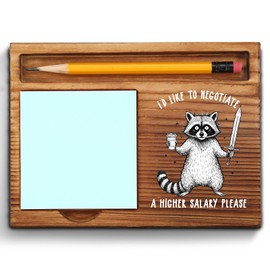 I’d Like to Negotiate Sticky Note Holder, Funny Raccoon Quote Self-Stick Note Pad Holders, Sarcastic Work Mental Health Humor Gifts Present for Women, Men, Coworker, Friend ZSS116