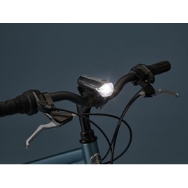 Schwinn LED Bike Lights Set, USB Rechargeable Headlight and Battery-Operated Tail Light, with Tool-Free Mounting Silicon Strap, 300 Lumen Light Set, Black/Red