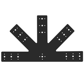 Andorm 24x13.5 Gable Plate Pergola Truss Roof Plate Connector Heavy Duty 12 Pitch Powder Coated Black