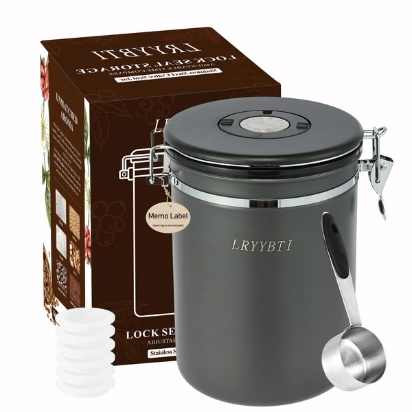 LRYYBTI 38oz Extra Large Coffee Canister, Airtight Stainless Steel Coffee