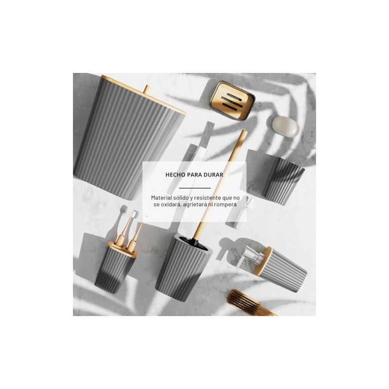 Clara Clark - Juego de Accesorios de baño Gris, Juego