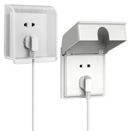 2Pcs Socket Cover Box,Plug Socket Cover,Single Socket Cover,Plug Socket Covers UK,Waterproof Splash Plugs Guard Covers for Home Baby Pet Safety(White + Transparent)