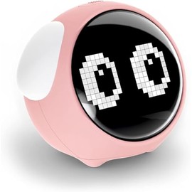 WANIDEA Kids Alarm Clock with Night Light, Wake up Mood Alarm Clock with Dual Alarm Setting, Adjustable Brightness Sleep Trainer for Girls,Boys Bedroom（Pink）