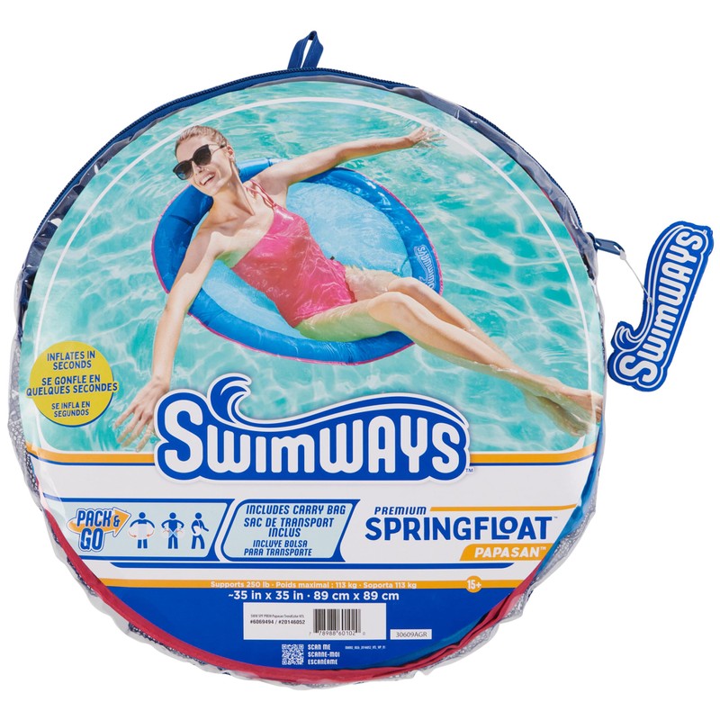SwimWays Spring Float Premium Papasan Pool Lounger, Inflatable Pool Floats