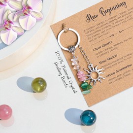 ZUNGHAND Crystal Keychain – Boho Charm for Women – Good Luck Gift, Motivational Spiritual Protection Accessory