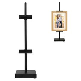 Donghome 18” Black Steel Adjustable Tabletop Easel Stand,Picture Frame Holder for Display,Decorative Stands for Photos,Plates,Painting,Artwork,Poster,Books