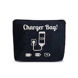 ShiQiao Spl Chargers Organiser Bag Black Charging Cables Travel Toiletry Pouch Electronic Charger Organiser Makeup Bag with Zipper Birthday Gifts for Mum Dad Charger Makeup Cosmetic Bags pouches
