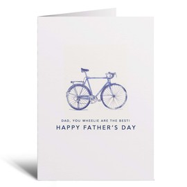 Postcard Prints - Father's Day Card For Dad Bicycle Illustration Simple Father's Day Card You Wheelie Are The Best Dad Father's Day Card