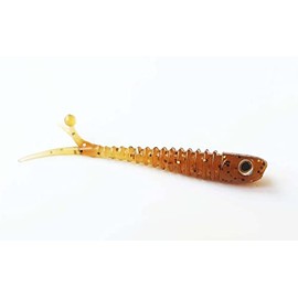 FISHIN ADDICT Micro NANO-FRY curly split tail fishing lures 1.5'' (38mm) 0.35g drop shot pack of 10 (AMBER GHOST)