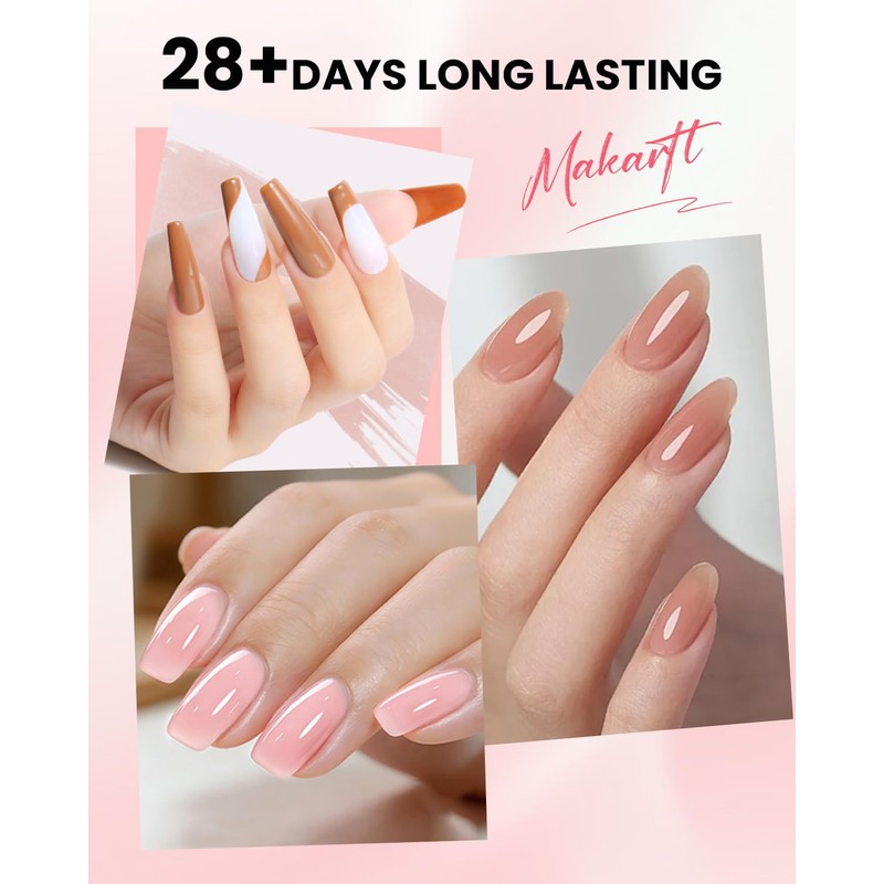 Makartt Rubber Base Builder Gel 15ml - Nude 6-in-1 for