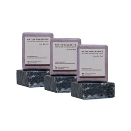 Live By Eco - 3 x 100 g Black Soap with Activated Carbon, for Oily Skin, Detoxification and Deep Cleansing, Vegan Soap, Sustainable, Handmade Soap, Natural Soap (3 x 100 g)