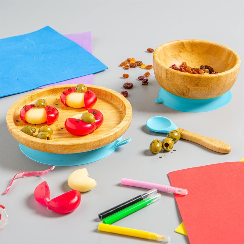 Tiny Dining Baby Dinner Set - Round - Blue -