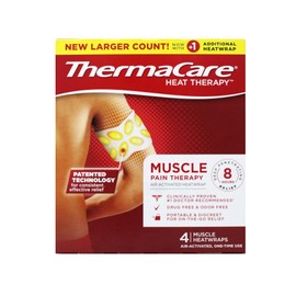 Thermacare Heatwraps Muscle Pain Therapy, Relieve Pain Associated with Muscle Aches, Muscle Spasms, and Cramps - 4 Count, Beige