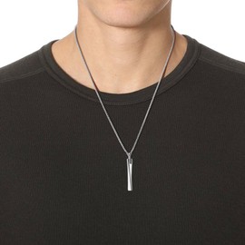 COAI Simple Bar Men's Stainless Steel Pendant Necklace for Men 55cm