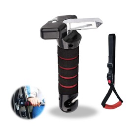 Car Emergency Kit, 4-in-1 Car Cane Mobility Aid with Adjustable Standing Support Handle, Car Window Breaker, Seatbelt Cutter, LED Light, Grab Handle, Portable Car Escape Tool for Disabled and Elderly