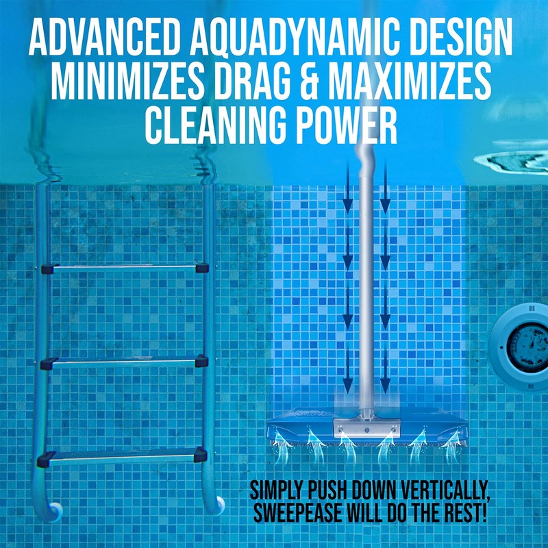 Stingray 18" Pool Brush Sticks to Walls and Floor Every