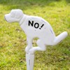 White Cast Iron No Fouling Dog Poo Sign Garden Lawn