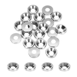 QUARKZMAN M3 Cone Cup Countersunk Washers Hole Diameter 3.1 mm/0.12 Aluminium Seals Cup Washers Seal for Screw RC/FPV/PC/Drone/Mechanical Accessories Model Parts, 20 Pieces (Silver)