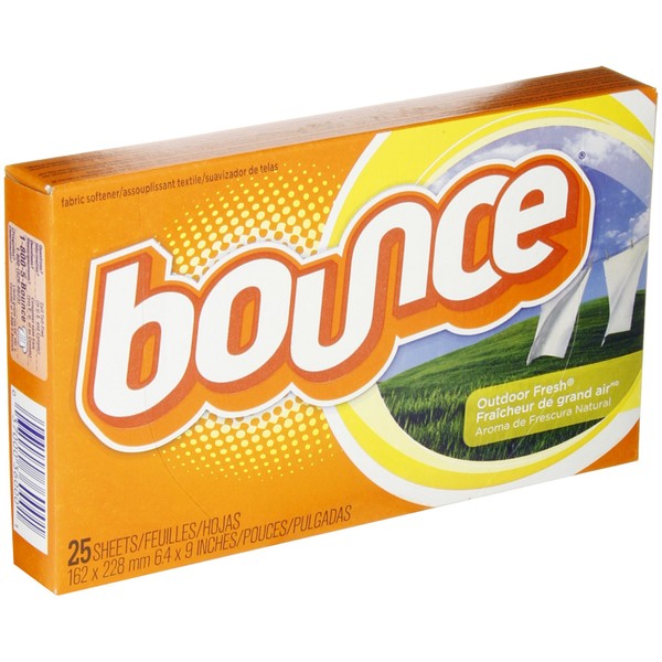 Bounce 36000 Outdoor Fresh Fabric Softener Dryer Sheet (Case of 15 Boxes, 25 Sheets per Box)