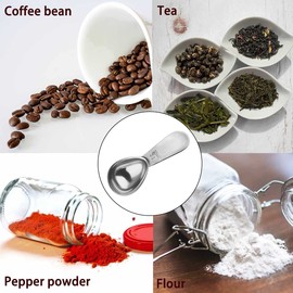 18/8 Stainless Steel Coffee Measuring Spoon 2 Tablespoon Coffee Scoop Short Handle Measuring Spoon for Ground Coffee Tea Sugar Flour Exact Measuring Spoons (30ml)