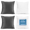 Nestl NB-2TRPLW Throw-Pillow-Covers, 18x18 Inch, Charcoal Stone Gray 4 Count