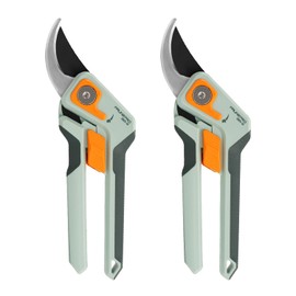 PrunePro 8" Professional Pruning Shears for Gardening 2 Pack Bypass Hand Pruner Stainless Steel Sharp Garden Scissors Plant Flower Rose Garden Clipper