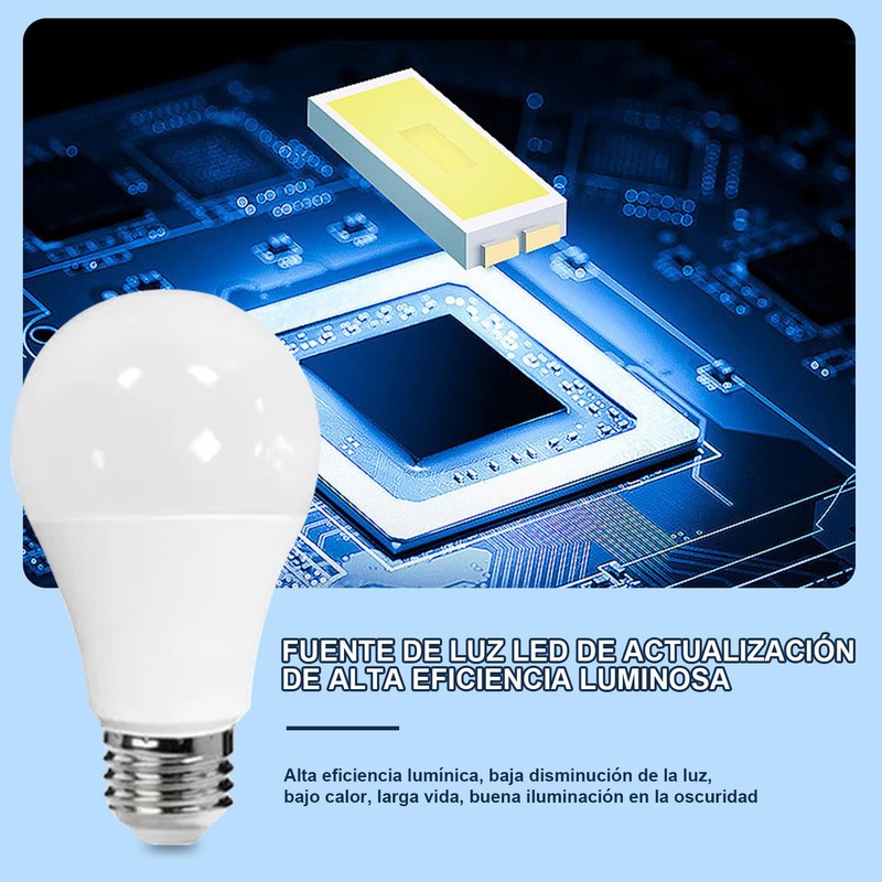 Paquete 10, Focos 10w Led Ahorrador, E27, 700lm Luz Bca