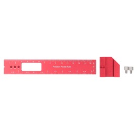 6 Inch Woodworking Ruler Adjustable Sliding Stop Aluminum Alloy Pocket Ruler for Marking Locating Measuring