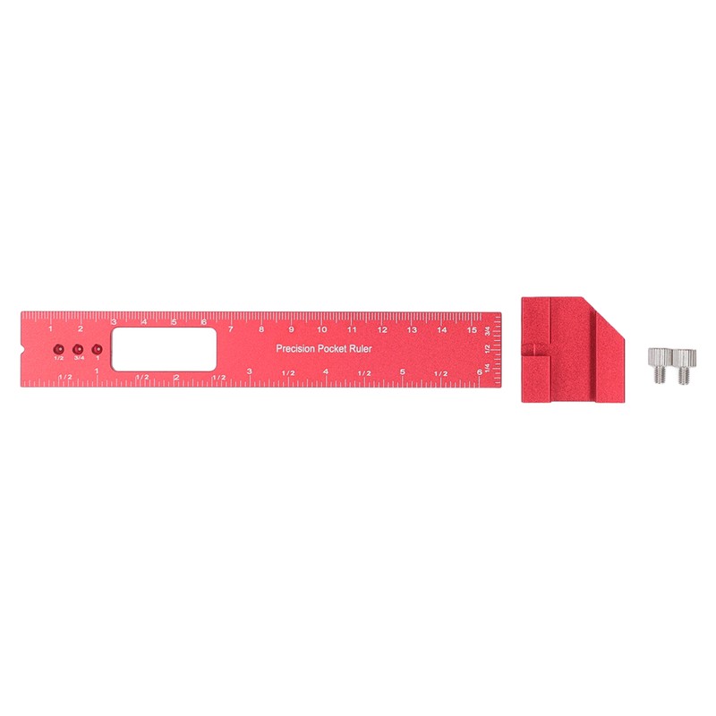 6 Inch Woodworking Ruler Adjustable Sliding Stop Aluminum Alloy Pocket