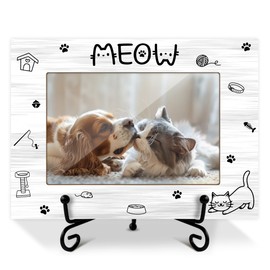 Zyoge Pet Picture Frame, Pet Memorial Gifts Cat Lovers Gifts for Women New Owners, Loss of Dog Sympathy Gift, Wooden Photo Frame With Iron Stand, Tabletop Decor -31