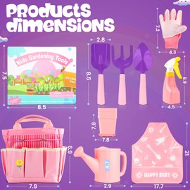 Kids Gardening Tools,Complete Kids Gardening Tools Set for Toddlers Ages 3-5 - Toddler Gardening Set for Beach & Garden Play,Ideal Gift for Young Garden Enthusiasts