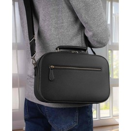 Divvia Camera Sling Bag Classic PU Leather, Shoulder Crossbody Camera Case for Photographers Large 5L Black