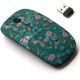 2.4G Wireless Mouse with Cute Pattern Design for All Laptops and Desktops with Nano Receiver - Victorian Garden Floral