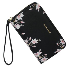 Pomelo Best Womens Wallet Leather Credit Crad Holder RFID Blocking with Coin Pocket Zip Around Wristlet Medium Purse for Ladies Black 2025