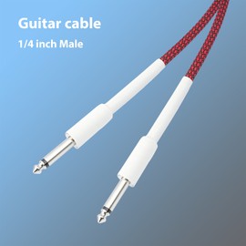 Guitar Cable Electric Instrument Cable Bass Cord 6.35mm Straight to Straight for Electric Guitar Bass Guitar Electric Mandolin 1/4 inch Guitar Audio Cable Noise Free Shielded Metal Connectors