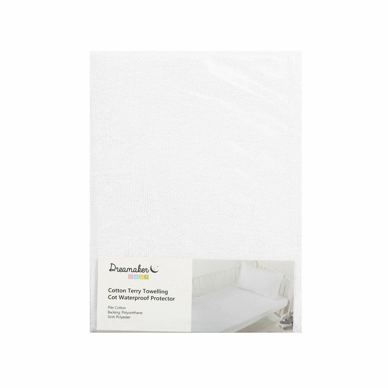 Dreamaker Cot Mattress Protector Waterproof Fitted Sheet Prevents Overheating, Waterproof